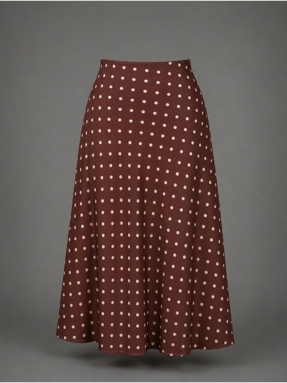 Polka Dot A-Line Midi Skirt - Brown women’s size large